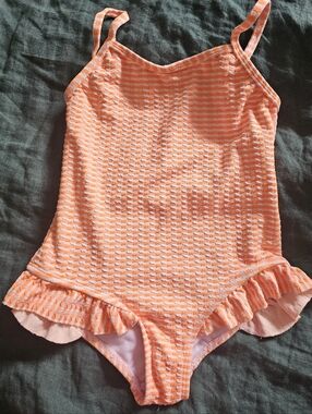 Girls' Orange Ruffle One-Piece Swimsuit Size 5T
